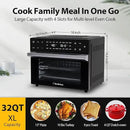 32QT Extra Large Air Fryer, 19-In-1 Air Fryer Toaster Oven Combo with Rotisserie and Dehydrator, Digital Convection Oven Countertop Airfryer Fit 13" Pizza, 6 Accessories, 1800w (Black) by CozyNest Decor