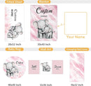 Personalized Baby Bedding Set, 5 Pcs Custom Baby Crib Sets with Name, Toddler Bedding Set for Baby Girls, Pink Elephants Double Layer Nursery Bedding Set, Customized Gifts for Infants Kids by TinyTreasures Baby Boutique