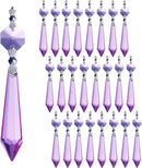HDCRYSTALGIFTS Purple Chandelier Icicle Drop Prisms Crystal 55mm, Pack of 25 by GreenHaven Gardens