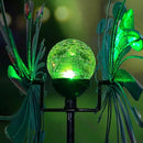 360°Solar Wind Spinner with Lights Blue Metal Garden Outdoor Decor Yard Lawn Art Decor for Patio Kinetic Windmills Unique Gifts for Friends and Family 60.63'' H x 13.38'' Dia by CozyNest Decor