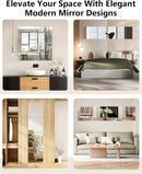 Full Length Wall Mirror Tiles, 12'' x 14'' x 4PCS, Acrylic Unbreakable Full Body Mirror for Bedroom Squares Shatterproof Mirror Sheets Wall Mounted for Home Gym Door by CozyNest Decor