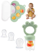 Breastmilk Popsicle Molds & Baby Fruit Food Feeder Pacifier, Silicone Baby Food Storage Containers, Baby Popsicle Molds Teething for Toddler Teething & Infant Self Feeding (Green) by TinyTreasures Baby Boutique