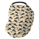Western Cowboys Sunshine Baby Car Seat Covers Cowboy Horse Sun Stretchy 5-in-1 Cover Adjustable Car Canopy Breastfeeding Cover Wild West Desert Breathable Nursing Cover-Up by TinyTreasures Baby Boutique