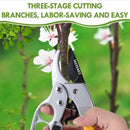 Premium 8 inch garden clippers, 3 Times Easy to Work, Arthritis Weak Hand Snips (2 pack-yellow)