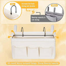 Bedside Caddy Bedside Organizer Bedside Storage Caddy with Fixed Straps and Water Bottle Holder for Home College Dorm Bunk Bed Hospital Bed Crib Bed Rails (White) by CozyNest Decor