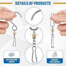 Jetec Wind Spinner Swivel Hooks 360 Degree Dual Spinning Windsock Chime Supplies Hanger Swivels Clip Hanging Hooks with Storage Box for Wind Spinners Supply, 2 Styles (Metal Color,30 Pieces) by GreenHaven Gardens