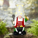 BAYN Garden Gnome Statues Outdoor Decor, Solar Powered Outdoor Gnome with BBQ Grill Decorative Yard Garden Lights Art Gifts with 11 Warm White LEDs by GreenHaven Gardens