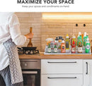 3 Tier Expandable Spice Rack Organizer, Plastic Spice Rack, Adjustable Length 14.6In-25.8In, Non-Skid Tiered Spice Shelf Organizer for Kitchen Cabinet, Cupboard, Pantry, White/Grey by CozyNest Decor