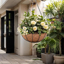 Hanging Baskets for Plants Outdoor(12 inch 4 Pack)- Coconut Coir Hanging Planters Outdoor,Metal Wire Baskets with Coco Liner, Hanging Pots for Plants Indoor, Flower Pots for Railings by CozyNest Decor