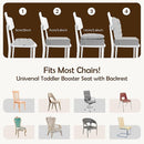 Booster Seat for Kitchen Chair with Comfy Backrest Pillow and Adjustable Safety Buckles,Non-Slip Kid Toddler Booster Seat for Dining Table, PU Travel Baby Booster Cushion Chair by TinyTreasures Baby Boutique