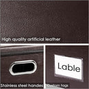 PRANDOM Foldable Storage Bins with Lids [5-Pack] Leather Fabric Collapsible Storage Boxes Organizer Containers Baskets Cube with Cover for Bedroom Closet Office Nursery Brown (14.9x10.8x10) by TinyTreasures Baby Boutique