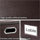 PRANDOM Large Collapsible Storage Bin with Lid [1-Pack] Leather Fabric Foldable Storage Box Organizer Containes Basket Cube with Cover for Home Bedroom Closet Office Nursery Brown (17.7x11.8x11.8) by CozyNest Decor
