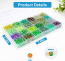 XSEINO About 1200pcs 6mm Cracked Glass Beads Bracelet Making Kit,24 Style Crack Mystic Green Series Colorful Crystal Beads for Jewelry Bracelet Making,DIY Crafts,Friendship Bracelets by TinyTreasures Baby Boutique