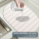 Large Stone Dish Drying Mats for Kitchen Counter, Quick Dry Absorbent Collapsible Dish Drying Mat,Diatomaceous Earth Mats for Dishes Bottles Cups,Match Any Countertop, Elliptical 24 * 16inch by CozyNest Decor