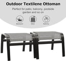Patio Ottomans Outdoor Foot Rest Aluminum Patio Footstool Samll Seat Wicker Furniture Patio Ottoman 2 Pieces Grey by CozyNest Decor