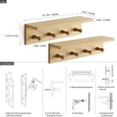 Entrance Coat Rack ，Coat Hooks, Wall-Mounted Wooden Hook Rack, Wall-Mounted Shelves are Very Suitable (Oak Colored Finish-2) by CozyNest Decor