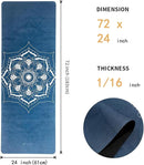 Travel Yoga Mat, Non Slip Exercise Suede Mat with Carry Bag, All-Purpose Fitness Mat with High Density Anti-Tear Surface for Women, Ideal for Pilates Workout (72'' x 24'' x 1.5mm Thick) by TinyTreasures Baby Boutique