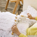 WESHIONGOO Chunky Knit Blanket Throw Knitted Throw Blankets for Couch Bed Fluffy Soft Blanket with Jumbo Chenille Yarn Thick 100% Handmade (White, 50"×60") by CozyNest Decor