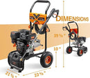 3500 PSI Gas Pressure Washer, 2.3 GPM Power Washer with 209CC Engine, Maintenance-Free Axial Cam Pump, 25FT Hose, 4 Nozzles for Driveways, Walls, Vehicles, Patio (Orange) by GreenHaven Gardens