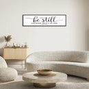 Be Still And Know That I Am God: Christian Bible Verse Wall Art Framed Scripture Sign Farmhouse Entryway Wall Hanging Plaque Religious Decor For Living Room Bedroom 12"X40" by CozyNest Decor