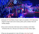 Outdoor Christmas Decorations, 24 Tubes(Equivalent to 3 Sets of 12Inch 8-Tubes) Meteor Shower Lights Snow Falling Icicle Christmas Lights Outdoor for House Tree Halloween Garden Decor, UL Plug, Blue by GreenHaven Gardens