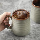 Hasense Coffee Mugs Set of 4, 12 oz Coffee Cups Ceramic, Stoneware Latte Mug with Large Handle for Coffee, Tea, Milk and Chocolate,Easy Hold & Clean, Dishwasher & Microwave Safe, Light Grey by CozyNest Decor