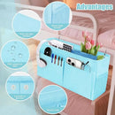 Bedside Caddy Organizer with Fixed Straps, Bunk Bed Caddy ideal for Home, Bunk Bed, Dorm, Hospital, Crib, Versatile Bedside Storage Solution (Blue) by CozyNest Decor