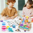 Drama Planet Air Dry Clay Kit for Kids - Comes with Instructional Guide Featuring 4 Scenes & 26 Projects Tutorials, 18 Cans of Modeling Clay, Includes Display Stand, Gift for Girls and Boys by TinyTreasures Baby Boutique