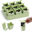 Green Bazzar Seed Starter Tray with Handle, 9 Individual Cells, Reusable Plant Germination Trays with Humidity Lid, Ideal for Germinating Seeds Indoors & Transplanting Outdoors, Durable & Easy to Use by GreenHaven Gardens