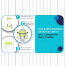 Botabee Baby Bottle Handle Grip for Comotomo 5 Ounce and 8 Ounce Silicone Bottles - Pack of 3 (Green) by TinyTreasures Baby Boutique
