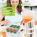 Baby Food Storage Container - 1.5oz x 12 Pods Silicone Freezer Tray with Lid for Homemade Baby Food, Fruit Purees, Vegetable & Breast Milk (Green) by TinyTreasures Baby Boutique