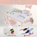 Kids Table and 2 Chairs Set, Height Adjustable (17.7"-26.1") Toddler Table and Chair Set, Multi-Activity Table with Graffiti Desktop, Children’s Table and Chairs for Classroom, Home & Daycare by CozyNest Decor