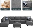 L Lengend Vansen Modular Sectional Sofa U Shaped Couch with Ottoman Modern Reversible Corner Sectional Couch for Living Room (Dark Grey, U Shaped Sofa-4) by CozyNest Decor