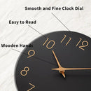 Mosewa Large Wall Clock 16 Inch Black Battery Operated Silent Non Ticking Simple Minimalist Rose Gold Numbers Clock Decorative for Bedroom Living Room Kitchen Home Office by CozyNest Decor