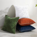 decorUhome Chenille Soft Throw Pillow Covers 16x16 Set of 2, Farmhouse Velvet Neutral Decorative Euro Pillow Covers with Stitched Edge for Couch Sofa Bed Home Decor, White by CozyNest Decor