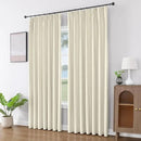 Joydeco Pleated Curtains for Living Room Bedroom, Linen Drapes 90 inch Length 2 Panels Set, Blackout Thermal Insulated Curtain(Linen,40'' Wx90'' L) by CozyNest Decor