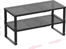 Metal Stackable Expandable Storage Shelf - Multi-Functional Home Storage Shelf, Suitable for Kitchen, Cabinet，Bathroom, Office, Garage, etc.（2PACKS/Black/Large by CozyNest Decor