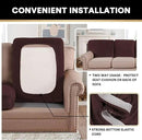 PrinceDeco Velvet Sofa Cushion Covers, Stretch Couch Cushion Covers for Individual Seat Couch Slipcover Sets Furniture Protector for Loveseat Sofa Cushion(Each Width Up to 29.5", Brown) by CozyNest Decor