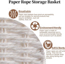 OIAHOMY Wicker Basket, Paper Shelf Basket with Built-in Handles, Rectangular Wicker Storage Bin for Pantry, Shelves, 1 Pack-White by GreenHaven Gardens