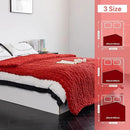 Chunky Knit Blanket - Luxury Soft Cozy Queen Size(50 * 60) Throw Blanket,100% Woven Blanket Rope Knot Throw Blanket for Couch, Sofa, Home Decor, Gift - Machine Washable（Wine red） by CozyNest Decor