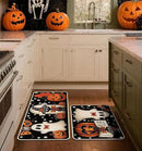 Halloween Kitchen Mat Set of 2, Pumpkin Ghosts Boo Cat Halloween Decor, Halloween Rug for Floor, Indoor Home Decor with Non-Slip Backing,17 x 29 Inch & 17 x 47 Inch by CozyNest Decor