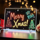 LED Drawing Board with Colors –13.7x9.84 Inch Acrylic Light-Up Message Board, Includes 7 Markers, Adapter, Stand, Hanging Chain, Soft Cloth, Spray Bottle, for Home, Office, Kitchen, and Bedroom by TinyTreasures Baby Boutique
