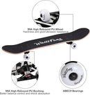 WhiteFang Skateboards for Beginners, Complete Skateboard 31 x 7.88, 7 Layer Canadian Maple Double Kick Concave Standard and Tricks Skateboards for Kids and Beginners by TinyTreasures Baby Boutique