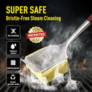 Bristle-Free Steam Grill Brush,with Extended Luxurious Rosewood Handle,Unique Seamless-Fit Scraper Tool,BBQ Replaceable Cleaning Head,Grill Cleaner for Outdoor Grill,Gifts for Men/Dad by GreenHaven Gardens