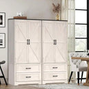 71" Kitchen Pantry Storage Cabinet, Barn Doors Tall Storage Pantry Cabinet with Drawers & Adjustable Shelf, Modern Farmhouse Cupboard Wood Pantry for Kitchen, Living Room, Dining Room, Oak Beige by CozyNest Decor
