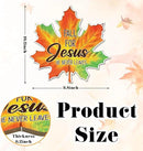 Maple Leaf Fall Decor, Fall for Jesus He Never Leaves Decor Sign Farmhouse Autumn Wreaths for Front Door Christian Jesus Hanger Sign Home Wall Autumn Halloween Thanksgiving Decoration by CozyNest Decor
