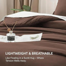 Litanika Brown Comforter Set King Size, 3 Pieces Lightweight Solid Bedding Comforter Set, All Season Fluffy Bed Set (104x90In Comforter & 2 Pillowcases) by CozyNest Decor