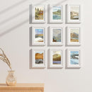 Vittanly 5x7 Picture Frames Set of 9, Shatter Resistant Plexiglass, Display 4x6 Pictures with Mat or 5x7 without Mat, Photo Frames for Wall or Tabletop, Engineered Wood, White by CozyNest Decor
