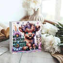 Highland Cow Baby Decor, Highland Cow Sunflower Decor, Highland Cow Gifts for women, Highland Cow Nursery Decor, Wooden Box Decor Sign for Home Farmhouse Office Living Room Table Shelf Tiered by CozyNest Decor