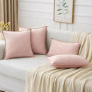 MIULEE Pack of 2 Couch Throw Pillow Covers 12x20 Inch Pink Valentine Farmhouse Decorative Pillow Covers with Stitched Edge Soft Chenille Solid Dyed Spring Pillow Covers for Sofa Bed Living Room by CozyNest Decor